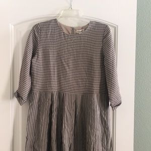 Gray and green striped dress